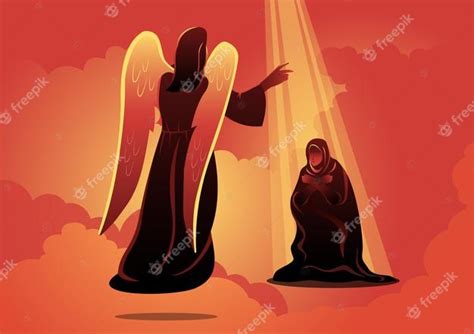 Premium Vector An Illustration Of Angel Visits Mary The