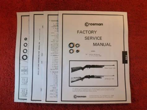 Crosman 760 Rifle 1966 To 1977 Seal Kit Service Manual Parts List
