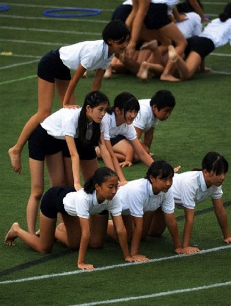 Japans Princess Aiko 2nd Row R Performs Group Gymnastics With Fellow