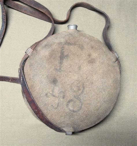 Variant Civil War Canteen With Early Leather Issue Strap Sold J