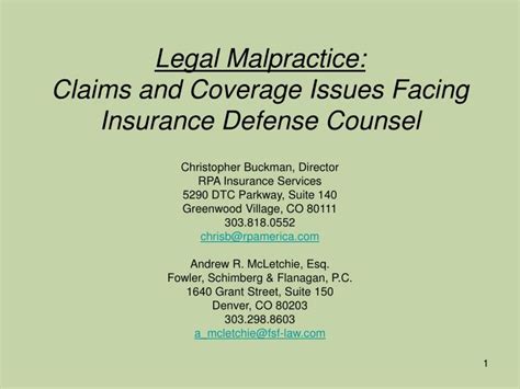 Ppt Legal Malpractice Claims And Coverage Issues Facing Insurance