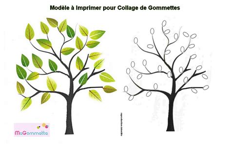 Elle peut vous livrer sous forme de livre l'ensemble de vos données. Collage de Gommettes Arbre à imprimer - Modèles de dessins à imprimer pour Gommettes - MaGommette