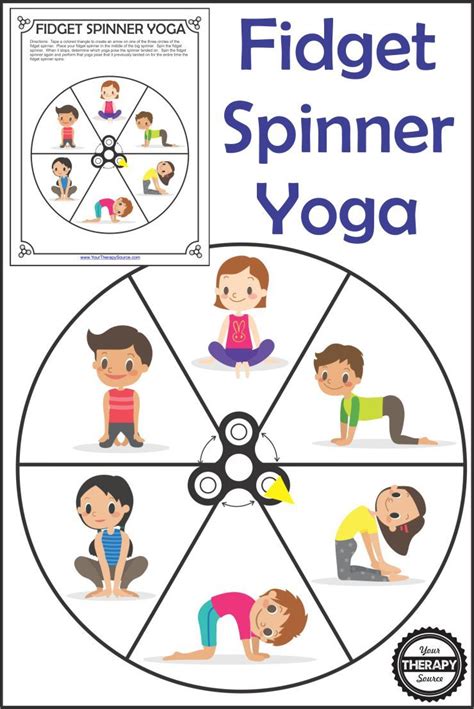 Yoga cards for kids yoga poses. Fidget Spinner Yoga - FREE Printable | Yoga for kids, Mindfulness for kids, Childrens yoga