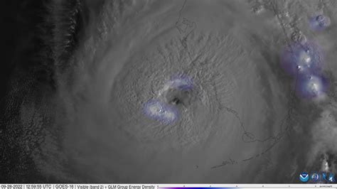 Satellite Video Shows Lightning In Hurricane Ian Eyewall As It