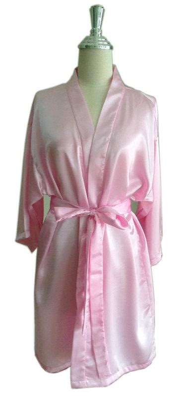 Light Pink Satin Bridesmaids Robes Kimono Crossover Robes Spa Wrap