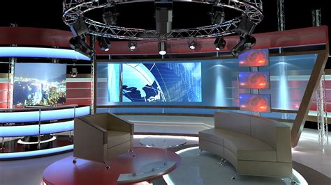 Virtual Tv Studio Chat Set 1 3d Model Flatpyramid