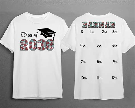 Class Of 2038 Grow With Me Shirt Class Of 2038 Grow With Me Checklist Graduation T