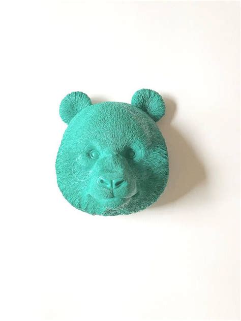 Panda animal wall mount, panda toy for kids room decor animal wall art, panda party, bedroom wall de. TEAL Panda Bear Faux Taxidermy Wall Mount Faux Animal Head ...