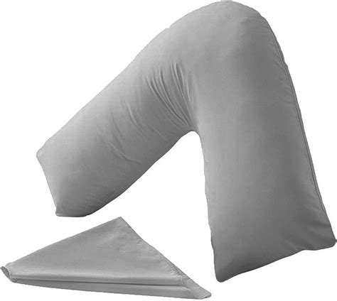 Cna Stores Orthopaedic V Shaped Pillow Extra Cushioning Support For Head Neck And Back Grey V