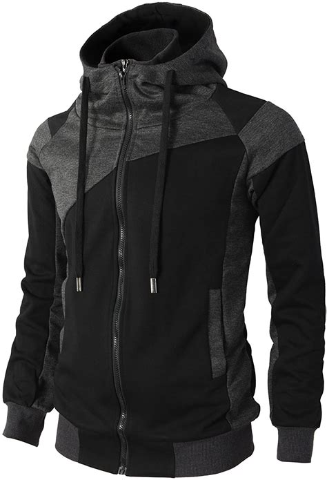 H2h Mens Casual Slim Fit Hoodie Active Zip Up Jackets With Pockets Ebay