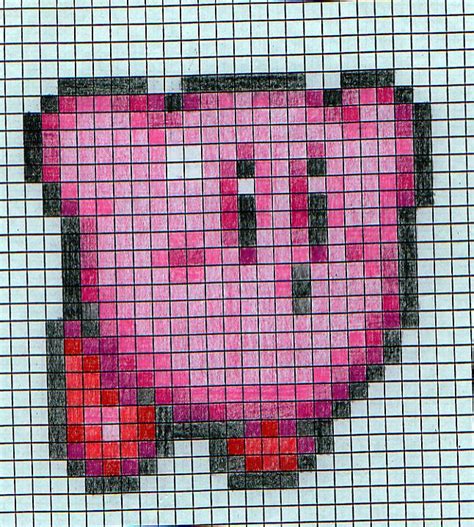Kirby Sprite Grid Pixel Art Grid Pixel Art Graph Paper Drawings The