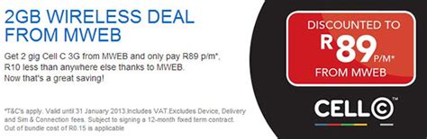 Mweb Offers Cell C 2gb For R89