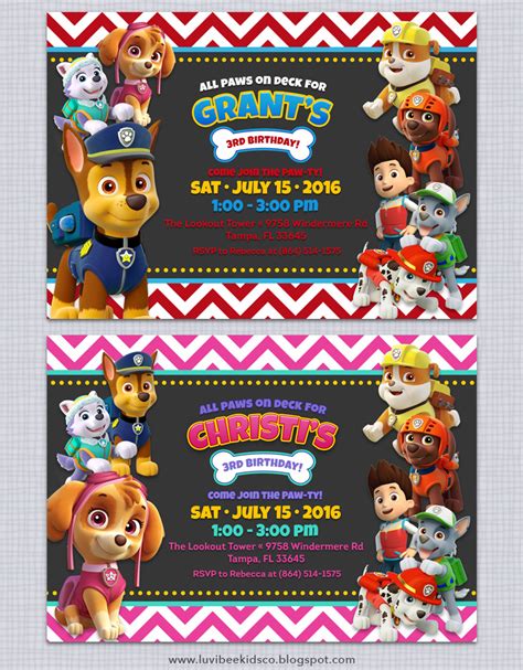 Paw patrol is a preschool adventure show on nickelodeon, so do be sure to check it out with the kids, so they can see all their. Paw Patrol Birthday Invitations + Free Printables ...