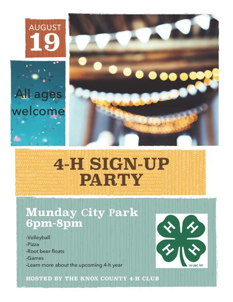 4 H Sign Up Party Knox
