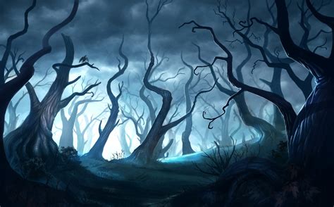 Fantasy Art Forest Night Trees Wallpaper Creative And Fantasy