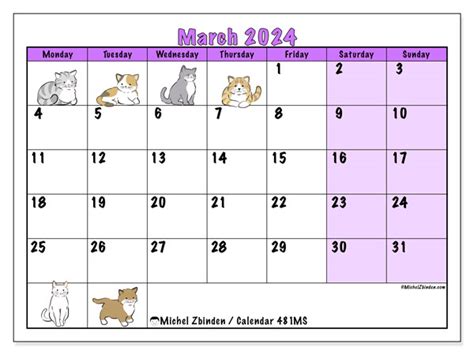 Calendar March 2024 481 Michel Zbinden En