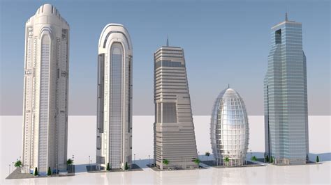 3d Model Futuristic Skyscrapers Cgtrader