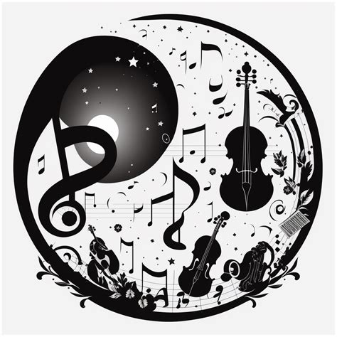 Clipart Representing Classical Music With Classical Instruments In The
