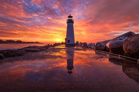Lighthouse At Sunsrise Hd Nature 4k Wallpapers Images Backgrounds