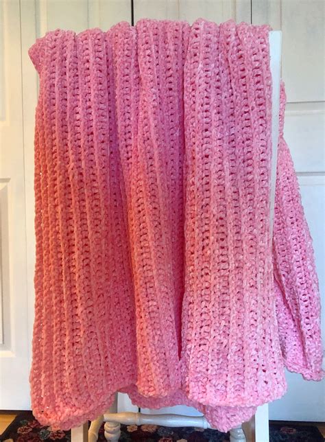 Velvet Yarn Crochet Blanket Pattern Chunky Crochet Afghan Easy