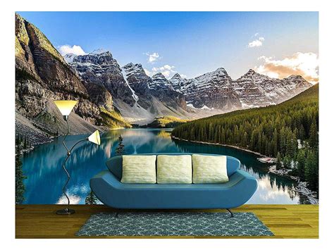 Wall26 Landscape View Of Moraine Lake And Mountain Range At Sunset In