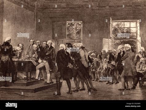 Signing The Declaration Of Independence Illustration Stock Photo Alamy