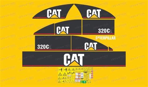 Caterpillar 320cl Excavator Decals Adhesives Stickers Complete Set