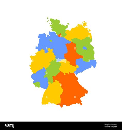 Alemania Mapa Político De Las Divisiones Administrativas Estados