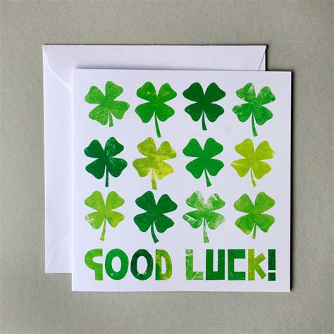 Good Luck Greetings Card By Fiona Clabon Illustration