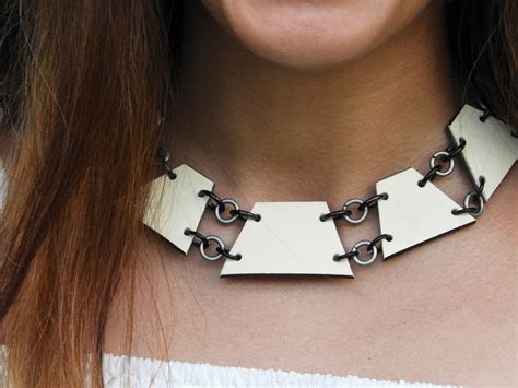Leather Necklace Women S Leather Choker Leather Collar Etsy