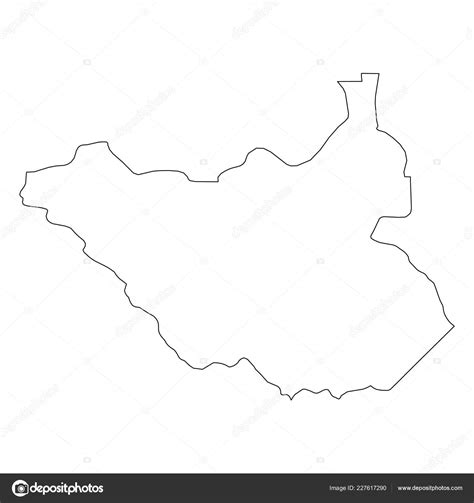 South Sudan Outline Map Free Blank Vector Map Webvectormaps Images