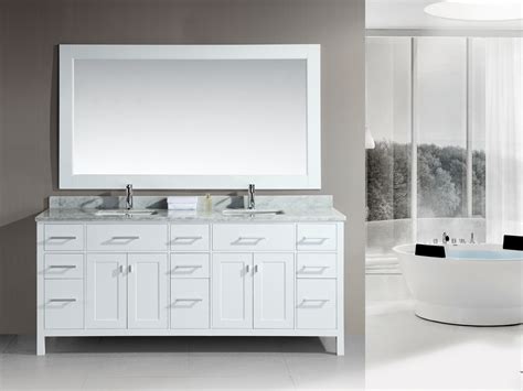 Bathroom vanities are a combination of both the sink and the surrounding storage and are sold in an endless array of sizes, finishes and styles. 78" London Double Sink Vanity - White - Bathgems.com