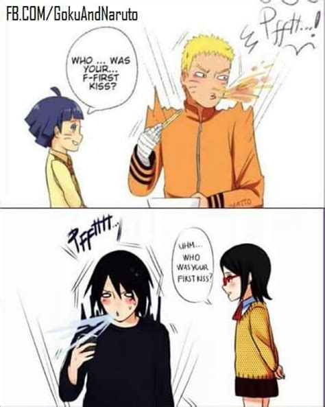 Himawari Ask Naruto How Is His First Kiss And Sarada Ask