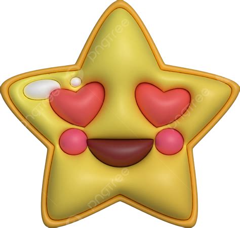 Emoji Estrella Lindo 3d Vector Png Estrella Linda 3d Emoji Estrella