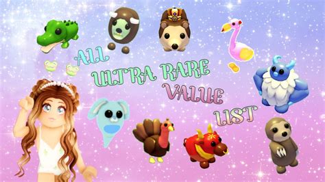 ALL ULTRA RARE PETS VALUE List 2021 Adopt Me Roblox YouTube