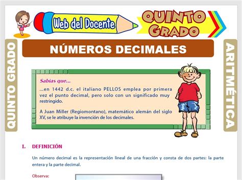 La duda nos lleva de las palabras que escuchamos al intento que hay detrás de ellas. Número Decimal para Quinto Grado de Primaria - Web del Docente