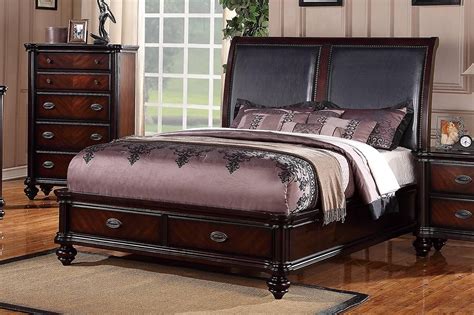 Crown Mark B4285 Emily Contemporary Black Finish Storage Queen Size Bed Buy Online On Ny