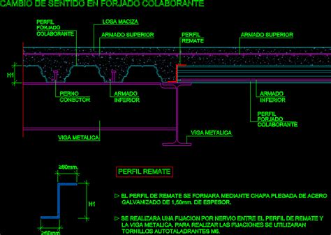 Changing Direction In A Losacero Composite Slab DWG Block For AutoCAD