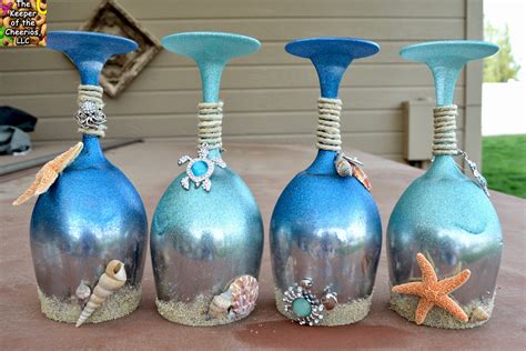 Summer And Sea Wine Glasses Candle Holders