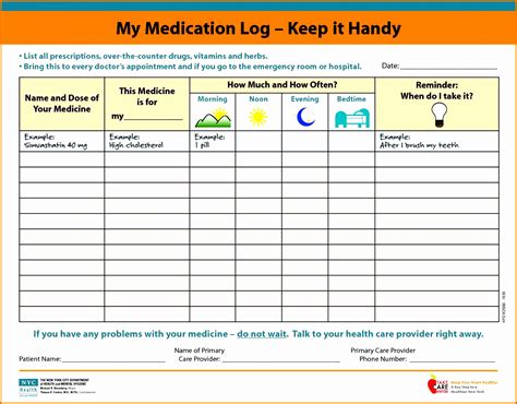 Printable Medication Log