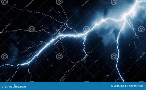 Electrifying Energy Abstract Lightning Bolts In Vibrant Motion Stock