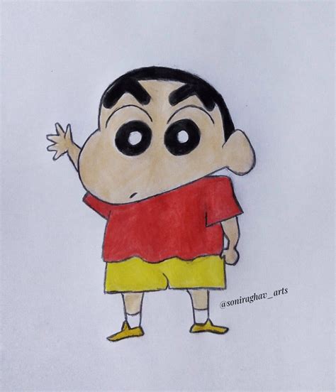 How To Draw Shinchan Step By Step Shinchan Easy Cartoon Drawings