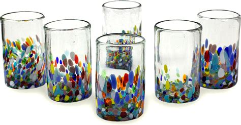 Novica Artisan Crafted Recycled Hand Blown Glass Water