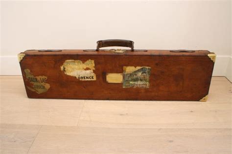 Vintage Italian Leather Gun Rifle Case Pinth Vintage Luggage
