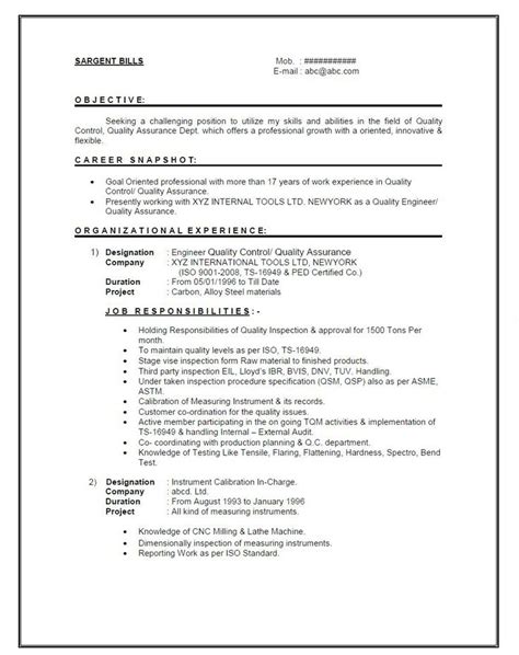 resume format   year experienced mechanical engineer