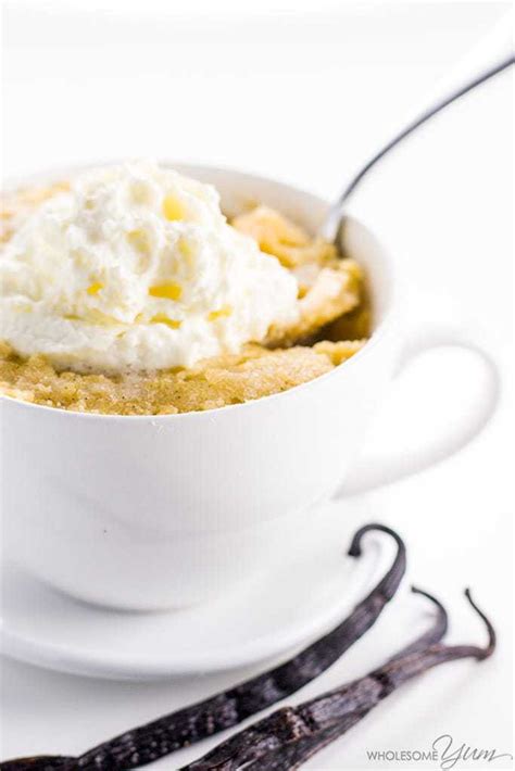 Easy vanilla mug cake recipe is the perfect dessert! Easy Keto Paleo Vanilla Mug Cake Recipe
