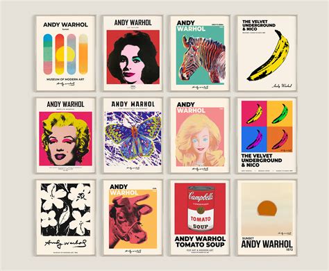 Andy Warhol Print Set Of 12 Andy Warhol Poster Gallery Wall Etsy