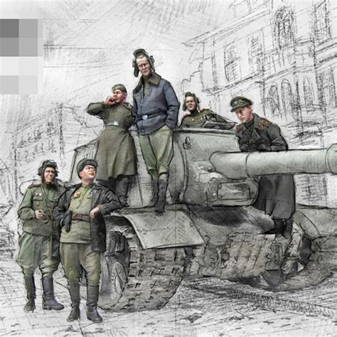 135 Resin Model Figure Gk Soldier Russian Tank Crew Big Set Wwii