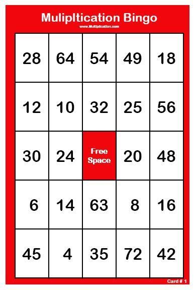 Free Printable Multiplication Bingo Cards 30 Math Bingo Math