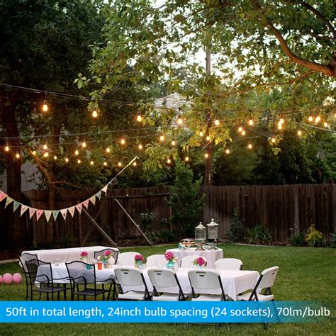 50ft Commercial Weatherproof String Lights Outdoor String Lights For